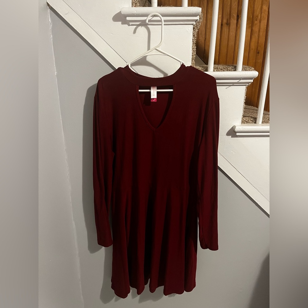 No Boundaries Burgundy Dress